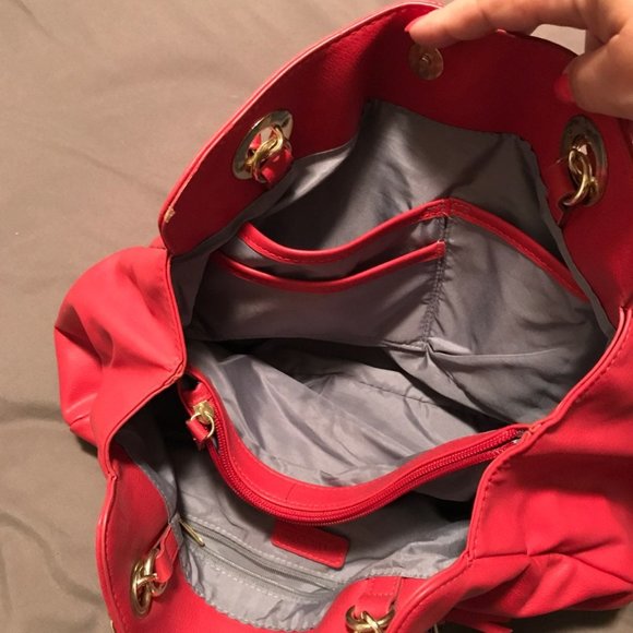 Nicole Miller Red Coral Shoulder Bag Purse - Picture 4 of 9